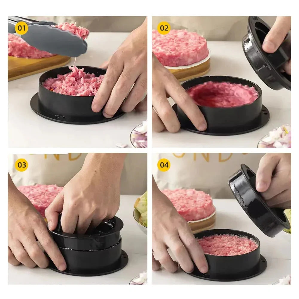 Create Perfect Patties with Our Round Hamburger Press - Food-Grade ABS Meat Helper for Juicy Burgers and Cutlets!
